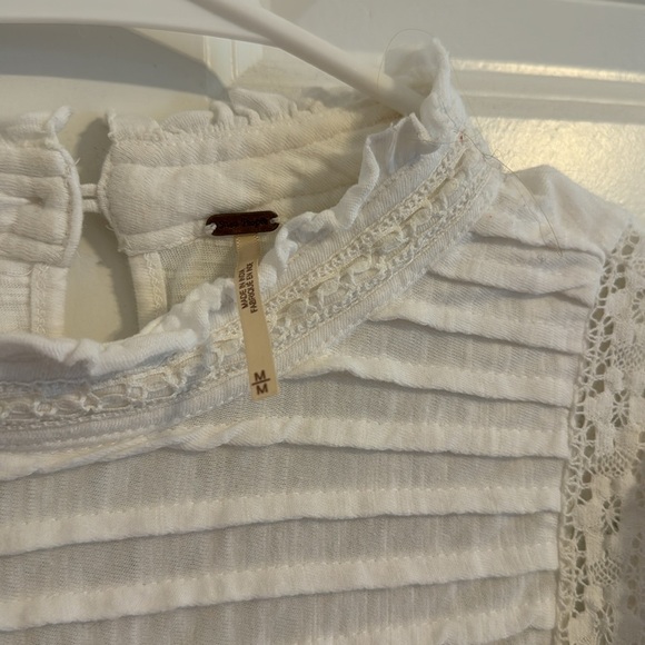 Free People White Ruffle Shirt - Picture 2 of 2